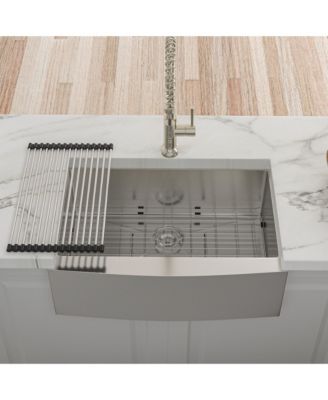 24x21x10 Inch Farmhouse Kitchen Sink 16 Gauge T304 Stainless Steel Apron Front Single Bowl