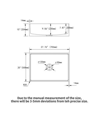 28x20x10inch White Ceramic Porcelain Single Bowl Rectangular Farmhouse Kitchen Sink with Stainless Steel Accessories