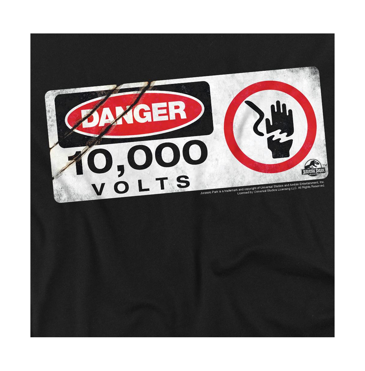 Jurassic Park Men's Electric Fence Sign T Shirt