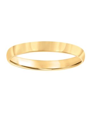 Low Dome Wedding Band Ring in 10k Yellow or White Gold
