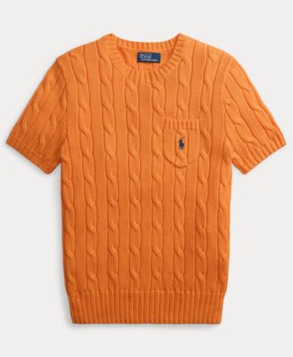 Women's Cable-Knit Short-Sleeve Sweater