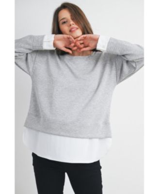 Maternity Casual Long Sleeve Layered Sweatshirt