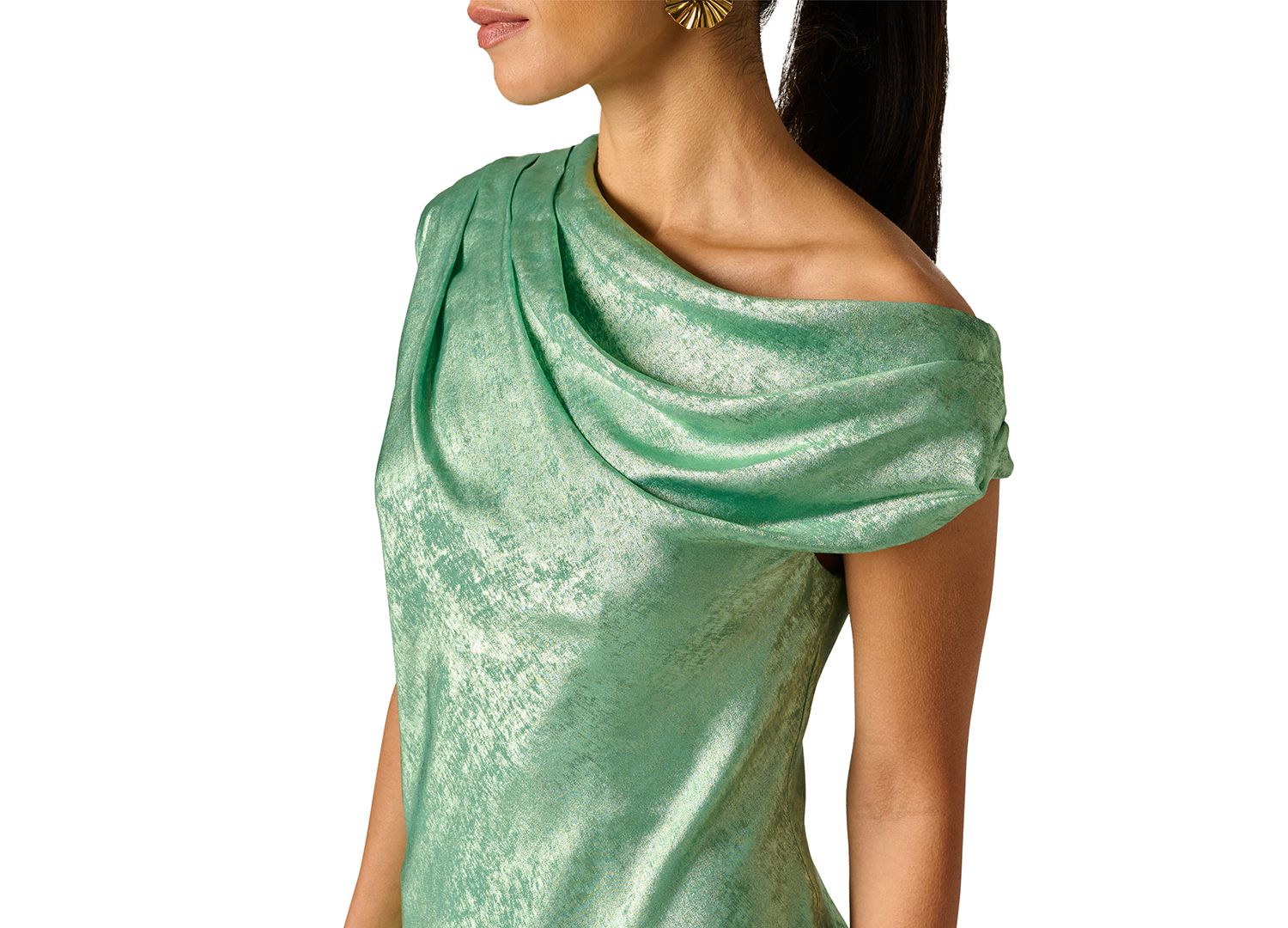 Women's Foiled Off-The-Shoulder Gown