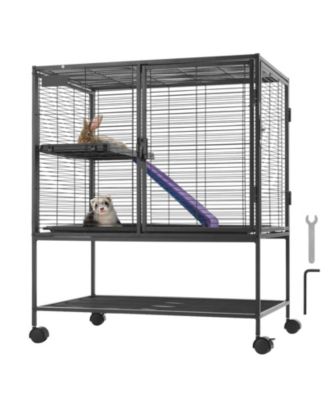 2-Tier Rolling Metal Ferret Cage with Ramps, 36