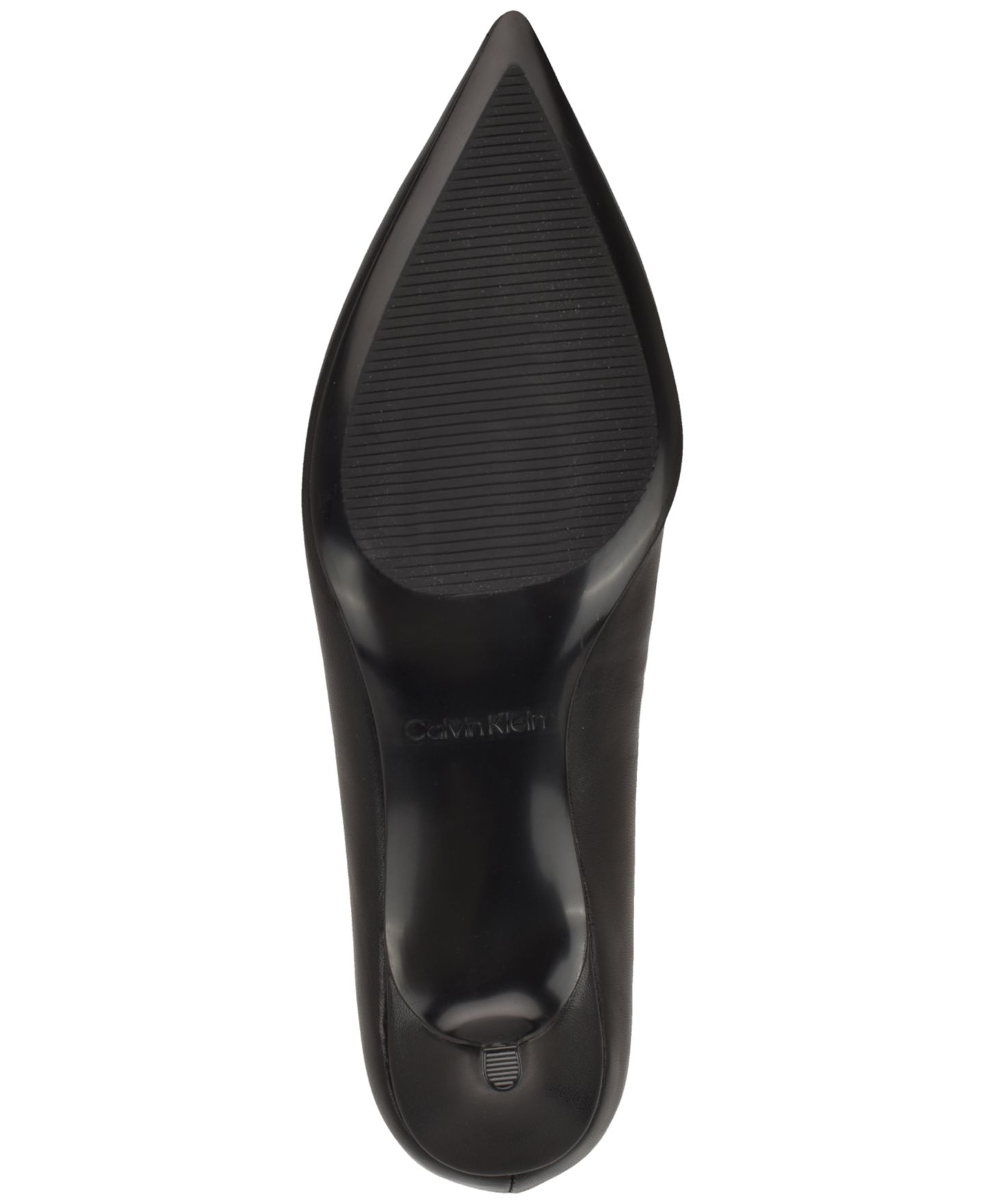 Женские туфли Calvin Klein Roxanna Slip-On Kitten Heel Pumps, цвет: Чёрный кожаный — фото 5