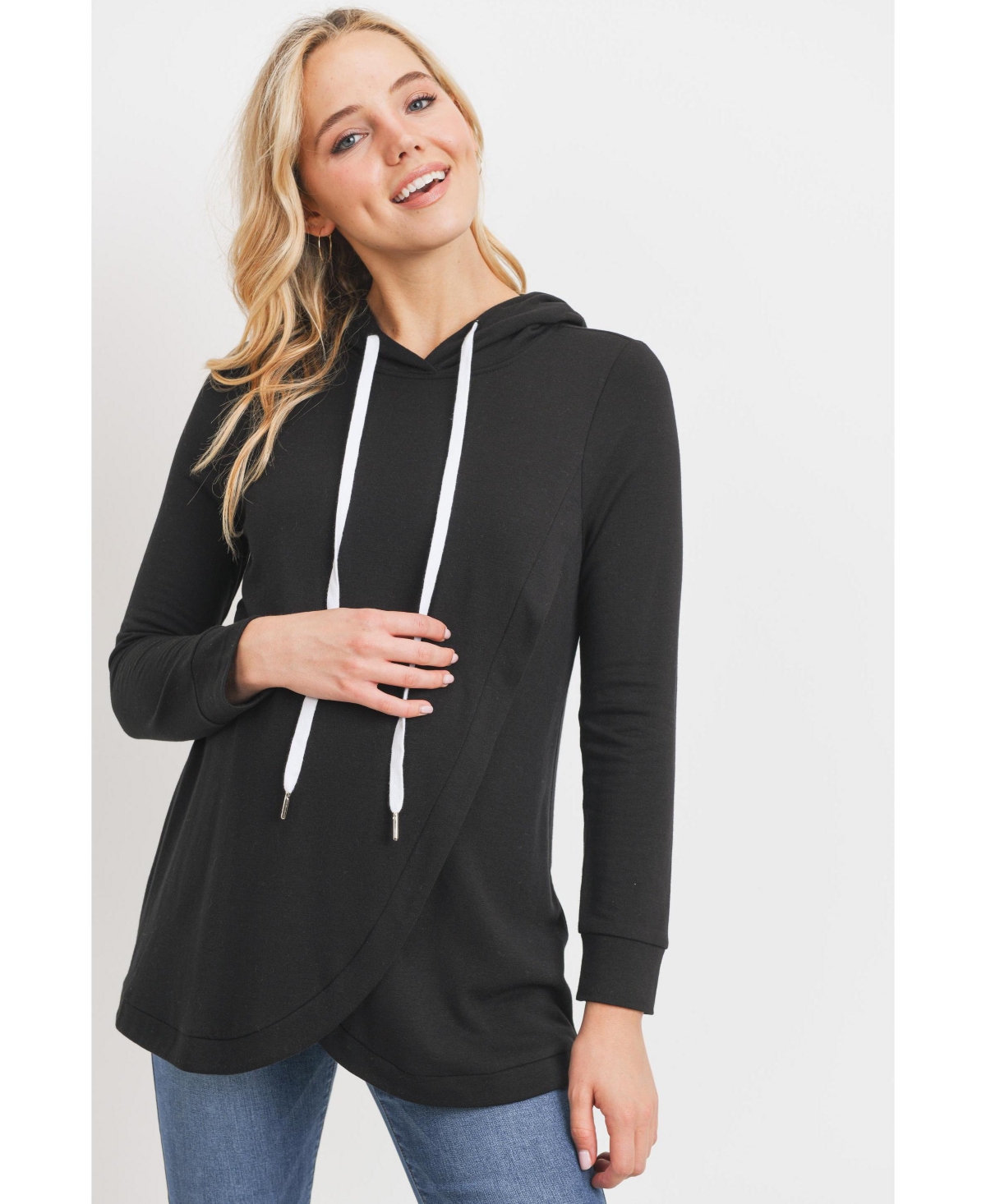 Hello Miz Maternity Crossover Drawstring Nursing Hoodie