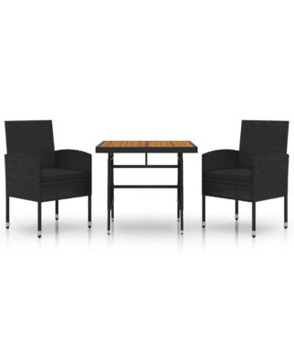 PE Rattan, Steel, Solid Acacia Wood Small Outdoor Dining Set