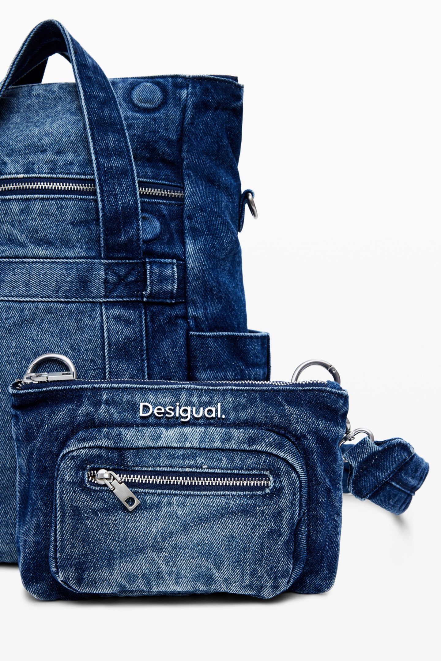 Рюкзак Desigual Small Voyager Denim, цвет: Средний синий — фото 6