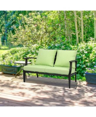 Outdoor Deep Seat Cushion Set, Waterproof Patio Furniture Cushions with Adjustable Straps & Removable Cover, Set of 2