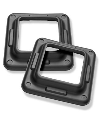 Aerobic Exercise Adjustable Step Platform Risers, 2 Pack - Black