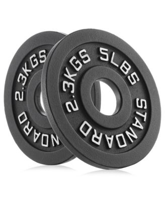 Set of 2 Standard Cast Iron Olympic 2-inch Weight Plates (5 LB each)
