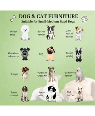 Rattan Dog House with Dark Blue Cushion for Outdoor in Gray