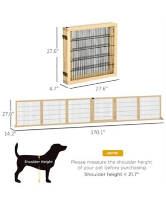 6-Panel Folding Dog Gate in Natural Wood