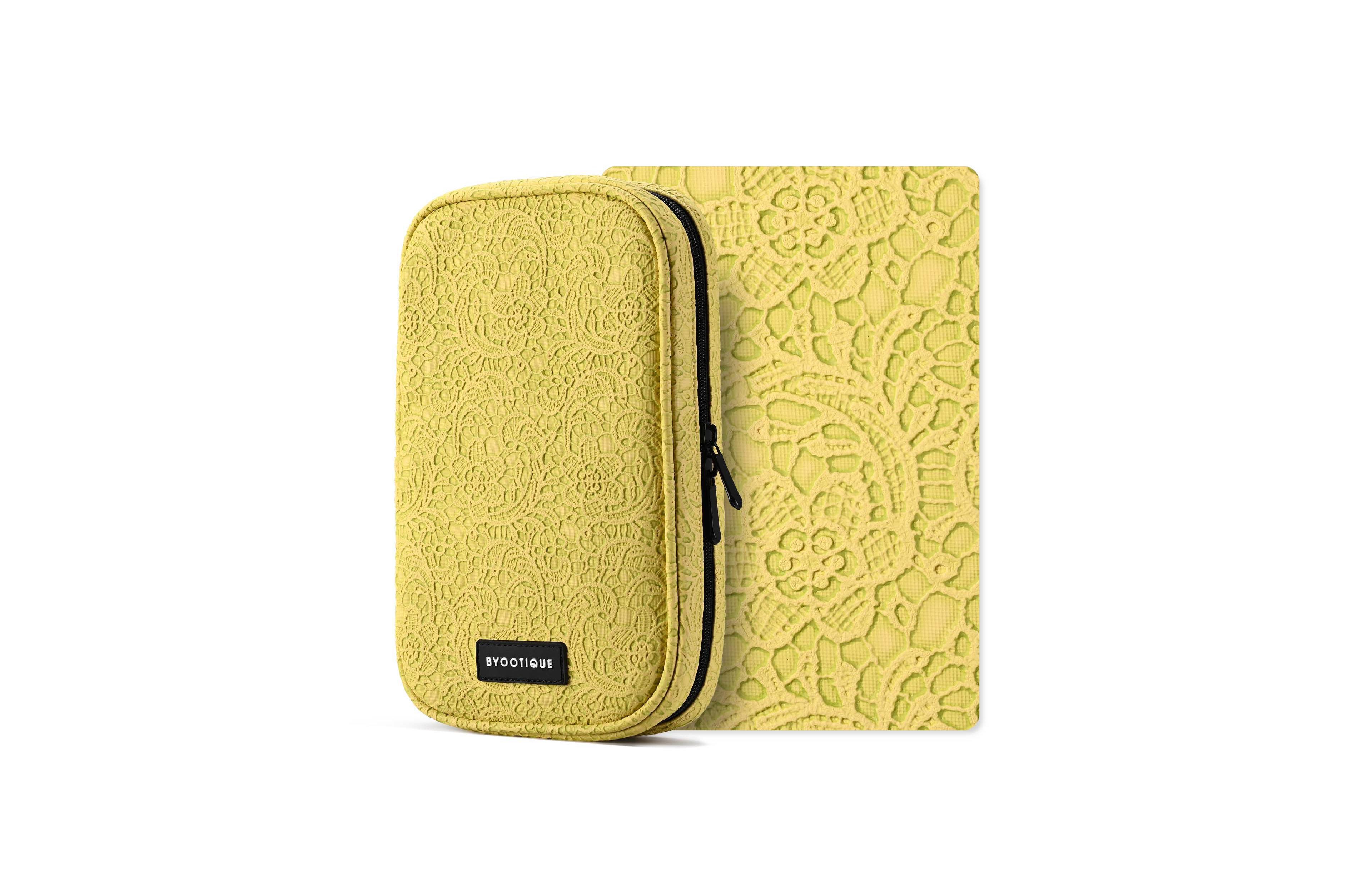 Byootique Travel Makeup Brush Holder Bag Cosmetic Brush Organizer Rococo Yellow