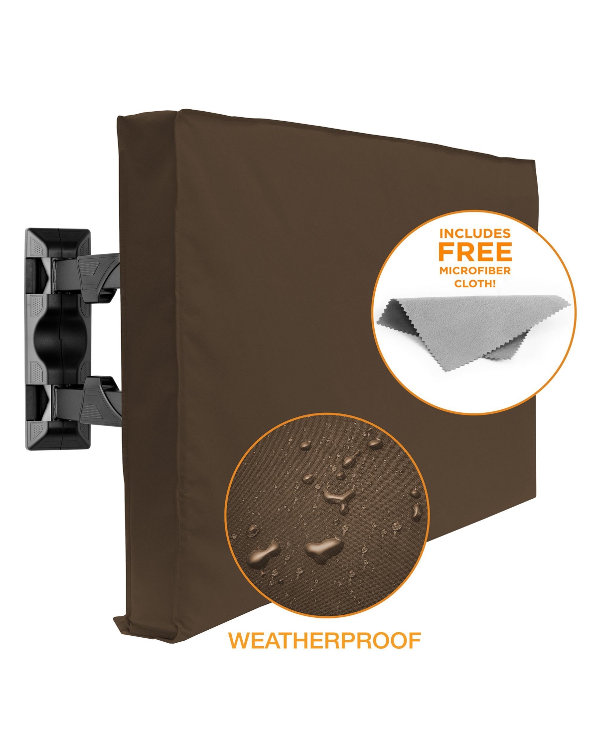 Outdoor Tv Cover - 60" Model For 58'' - 62" Flat Screens - Slim Fit - Weatherproof Weather Dust Resistant Television Protector - Brown