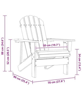Garden Chair Brown Solid Fir Wood 27.4 x 34.1 x 35.2 in Ergonomic