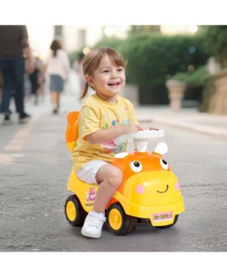 Ride On Toddler Push Car, Kids Ride-On Toy with Horn, Music and Storage