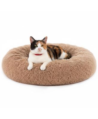 37 Inch Anti Slip Round Fluffy Faux Fur Cat Bed