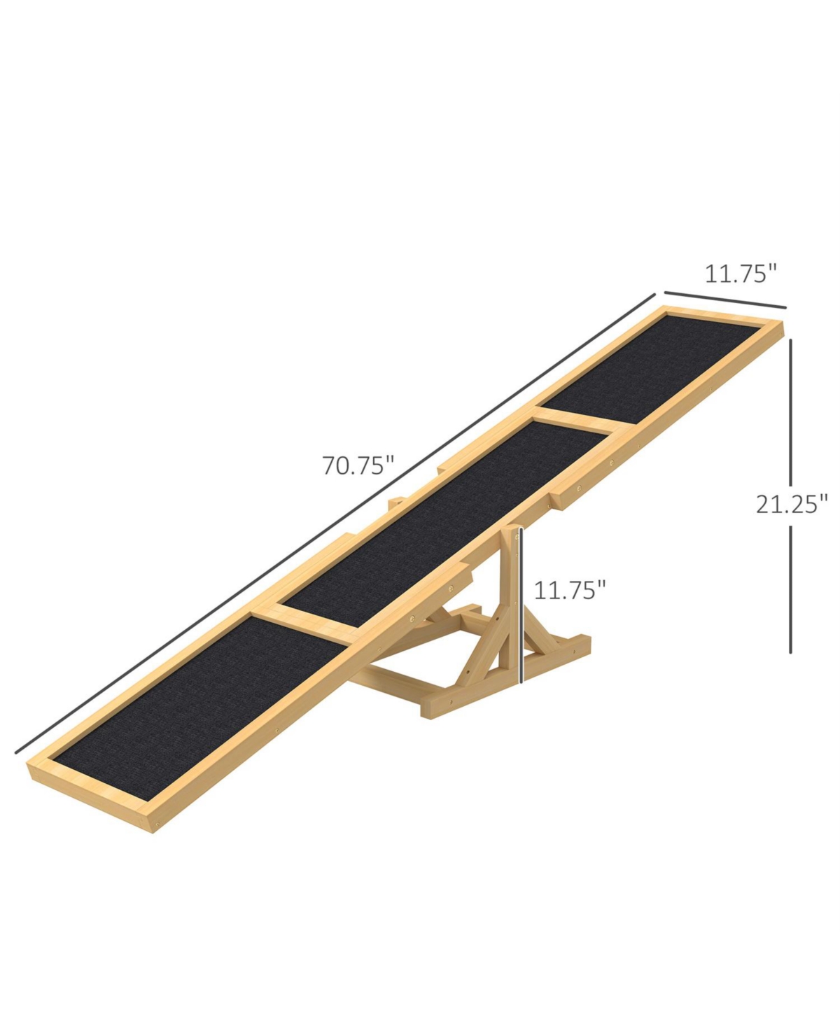 Aostirmotor Wooden Dog Agility Seesaw for Outdoor in Yellow
