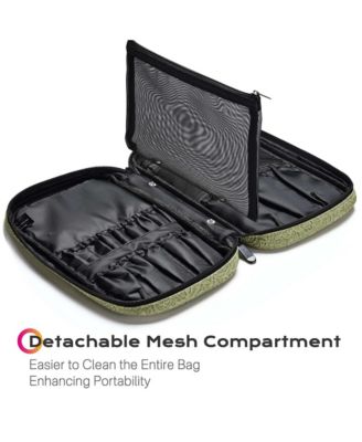 Travel Makeup Brush Holder Bag Cosmetic Brush Organizer Rococo Green