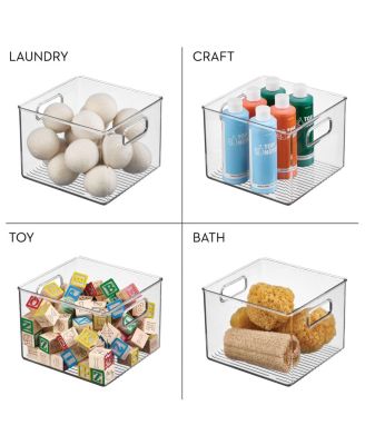 Pantry Storage Bin with Handles - Set of 2 - Clear