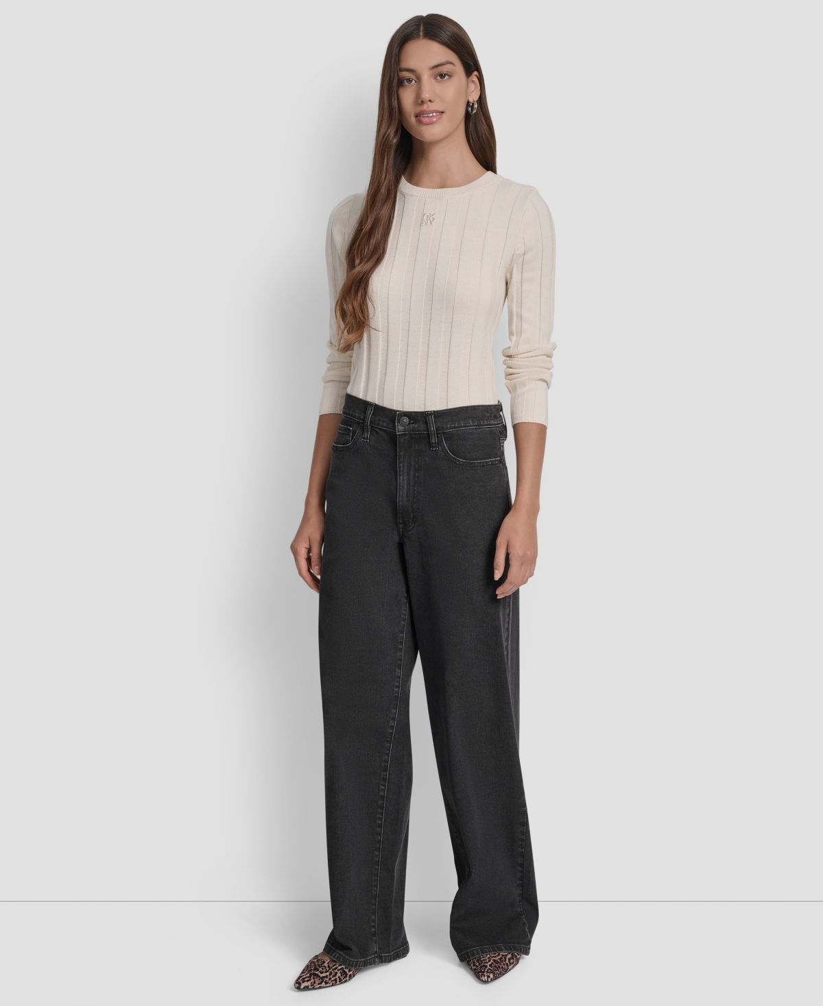 Dkny Jeans Women's High Rise Modern Wide Leg