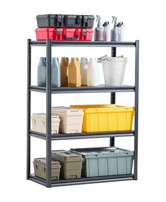4-Tier Garage Storage Shelves, 2400-Lb Capacity, 20"D x 40"W x 57"H, Adjustable Utility Rack, Black