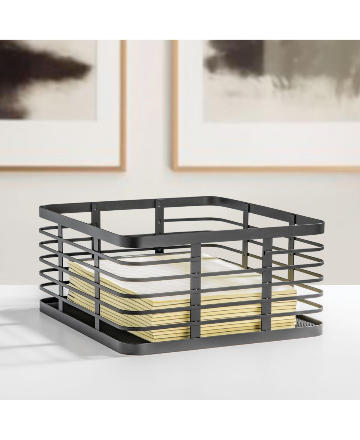 mDesign Metal Pantry Basket with Handles