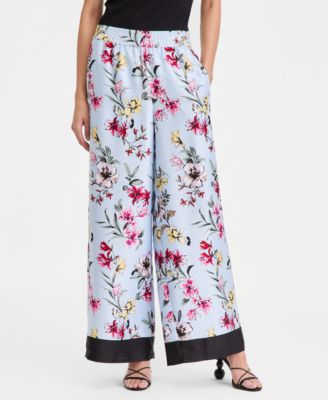 Women's Wide Leg Printed Pull-On Pants