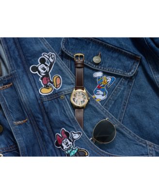 Eco-Drive Men's Disney Brown Leather Strap Watch 41mm