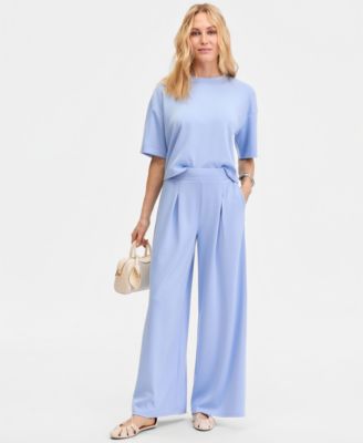 Women's Pleat-Front Wide-Leg Sweatpants