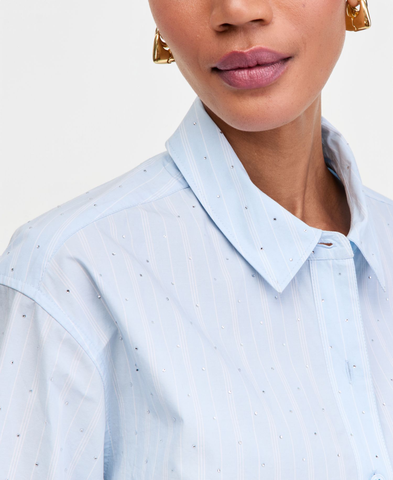 Women's Crystal Embellished Button Down Shirt