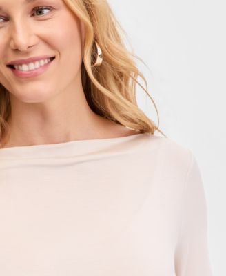 Women's Luxe-Layering Jersey Boat-Neck Long-Sleeve Top