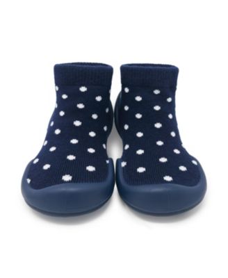 Toddler First Walk Sock Shoes Dotty Navy
