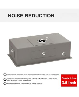 32x19x9inch Undermount Single Bowl Kitchen Sink 16 Gauge 304 Stainless Steel with Drain Assembly No Additional Accessories