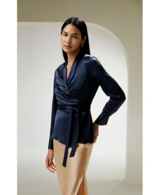 Women's Silk Wrap Blouse
