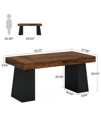 55" Executive Wooden Desk with Double Pedestal