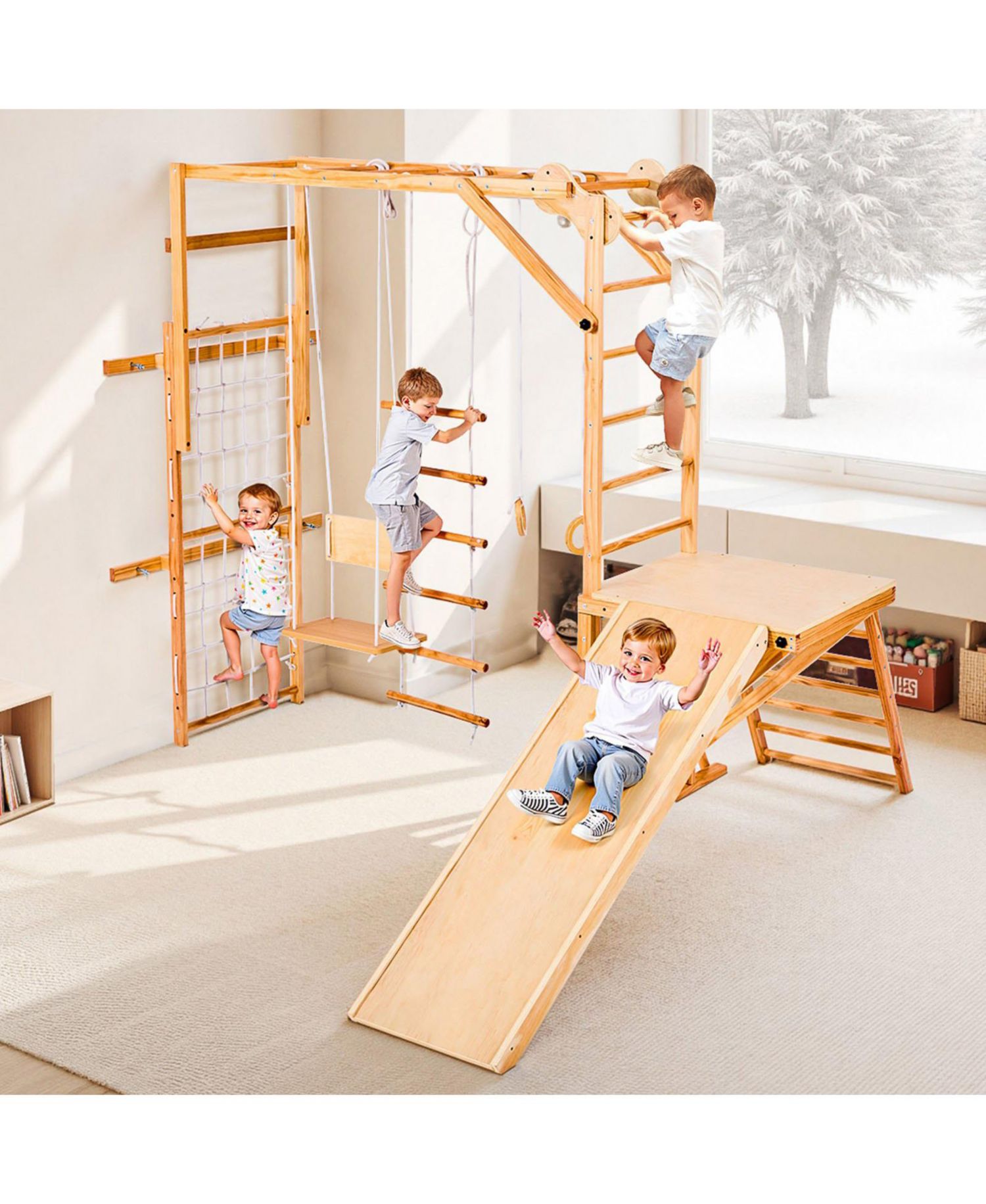 8-in-1 Montessori Indoor Playground Jungle Gym