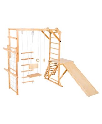 8-in-1 Indoor Playground Jungle Gym with Slide, Swing & Climb