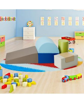 6 Piece Climb Crawl Play Set Indoor Baby Toddler-Gray