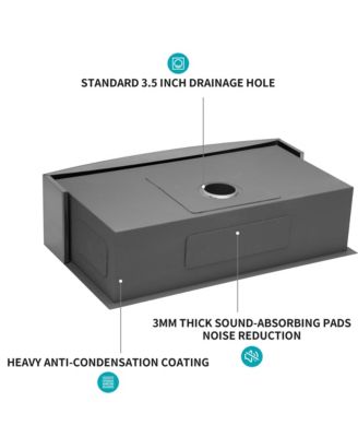 36"x20"x9" Stainless Steel Farmhouse Apron Front Kitchen Sink