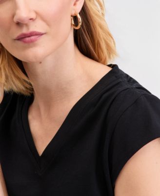 Women's Cap-Sleeve V-Neck T-Shirt