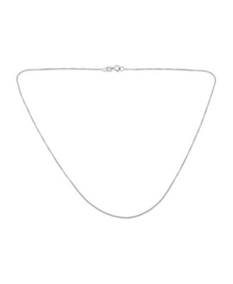 Ultra Thin 0.5MM 14K White Gold Rolo Curb Cable Link Chain Necklace Made In Italy 22 Inch