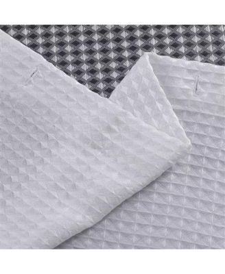 72-inch Grey White Striped Luxurious Textured Polyester Fabric Shower Curtain