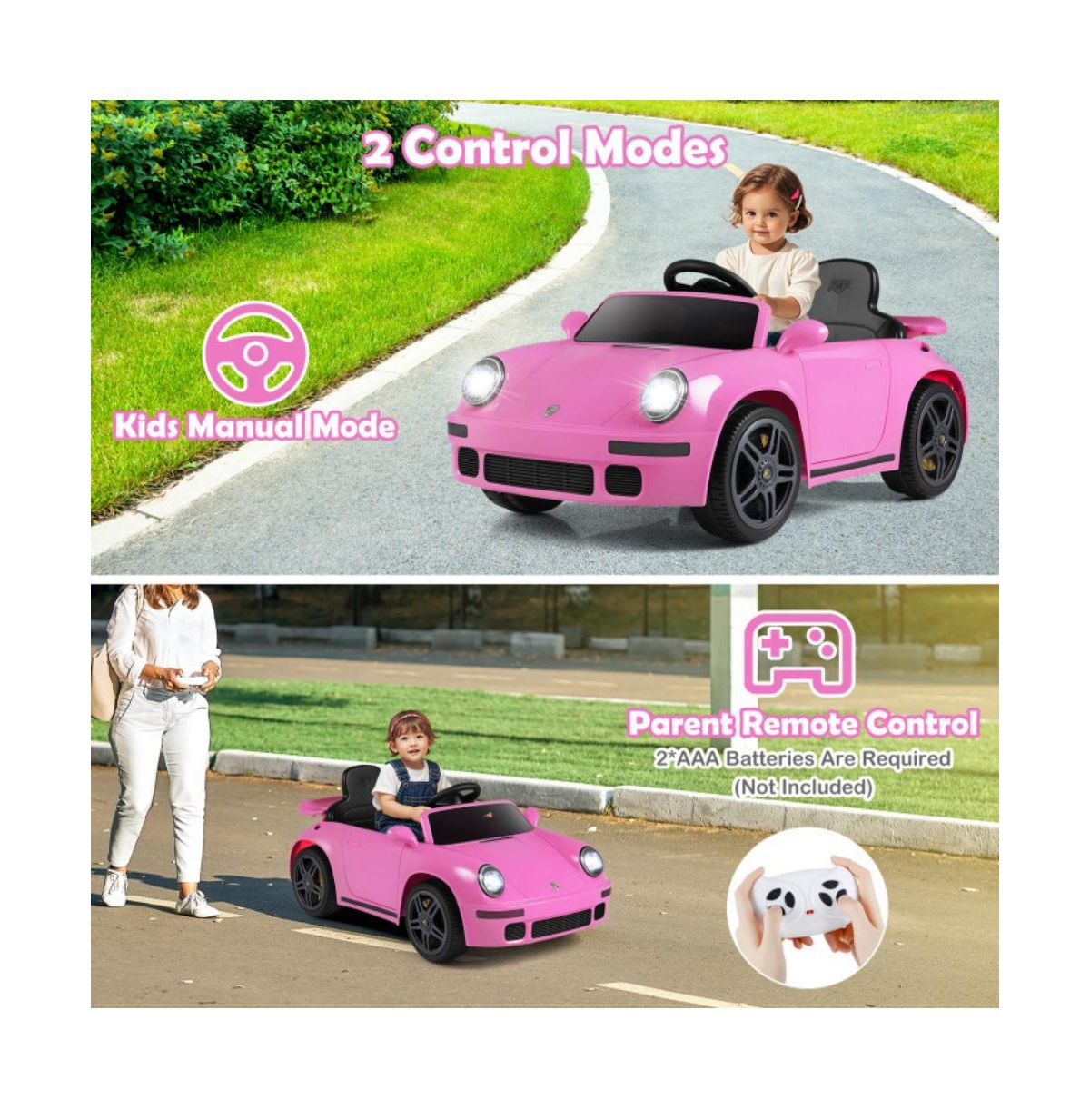 Hongge Kids Electric Ride On Car with Remote Control and Realistic Driving Features