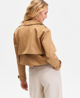 Women's Bubble-Hem Cropped Trench Jacket