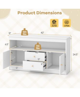 Kids Toy Storage Organizer with Open Shelf and 2 Drawers for Playroom