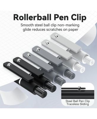 6 Pcs Gel Pens, 0.5mm Black Ink Pens with Smooth Writing, Quick Dry Aesthetic Pens for Journaling and Note Taking (Black/Gray/White)