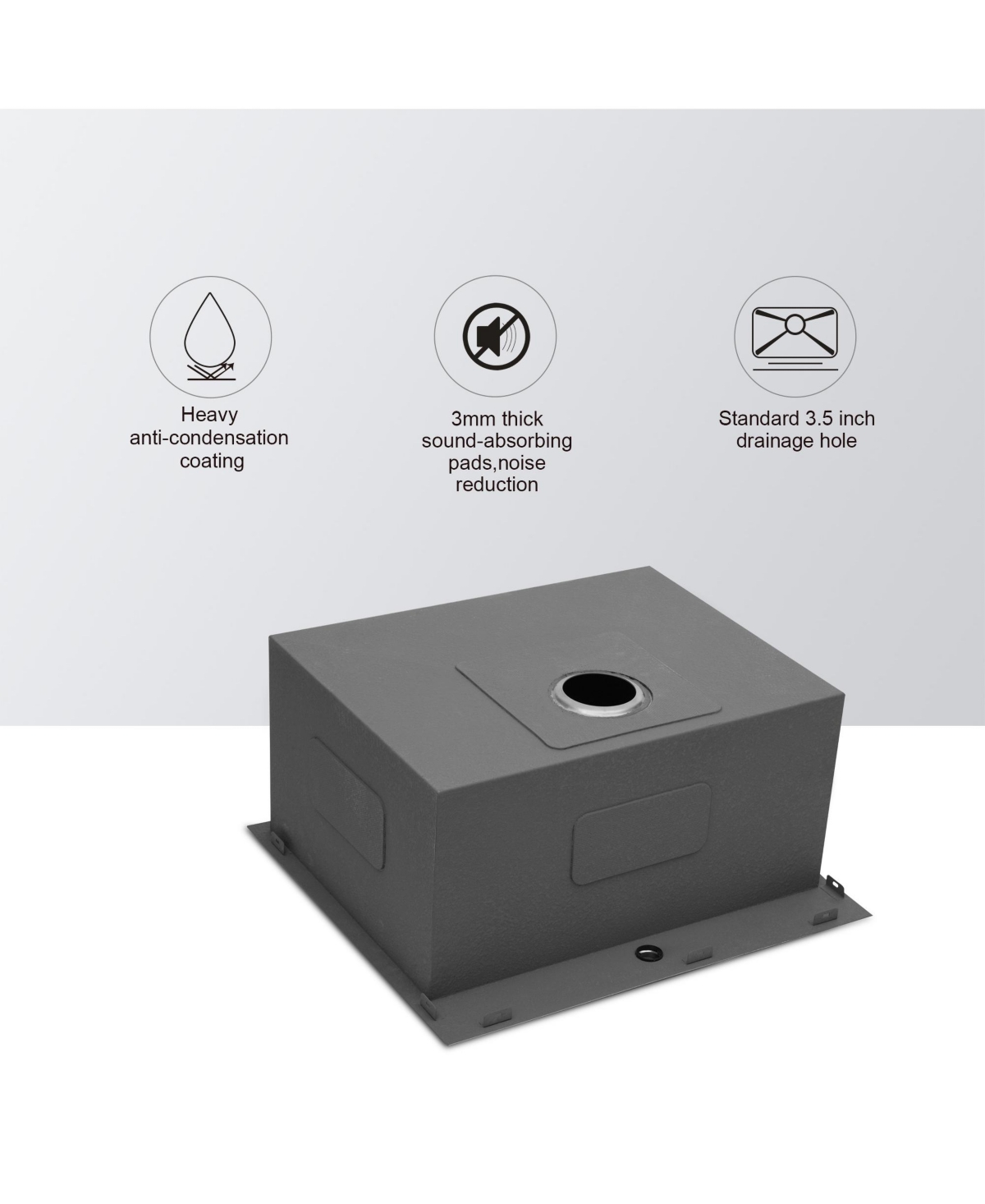 flynama 22x22x12inch Laundry Sink Topmount Stainless Steel Deep Single Bowl Utility Room Sink