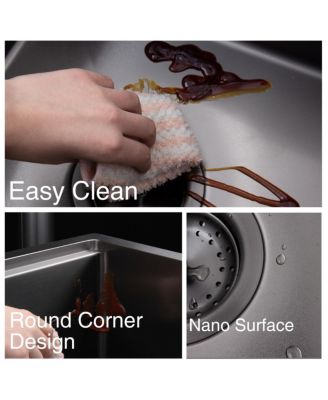 huluwat 33x22x10inch Gunmetal Black Farmhouse Workstation Kitchen Sink All In One Stainless Steel